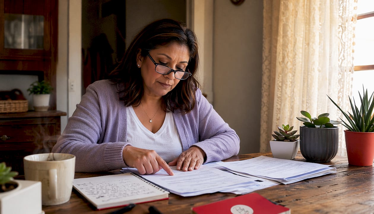 Homeowner reviewing mortgage refinancing documents