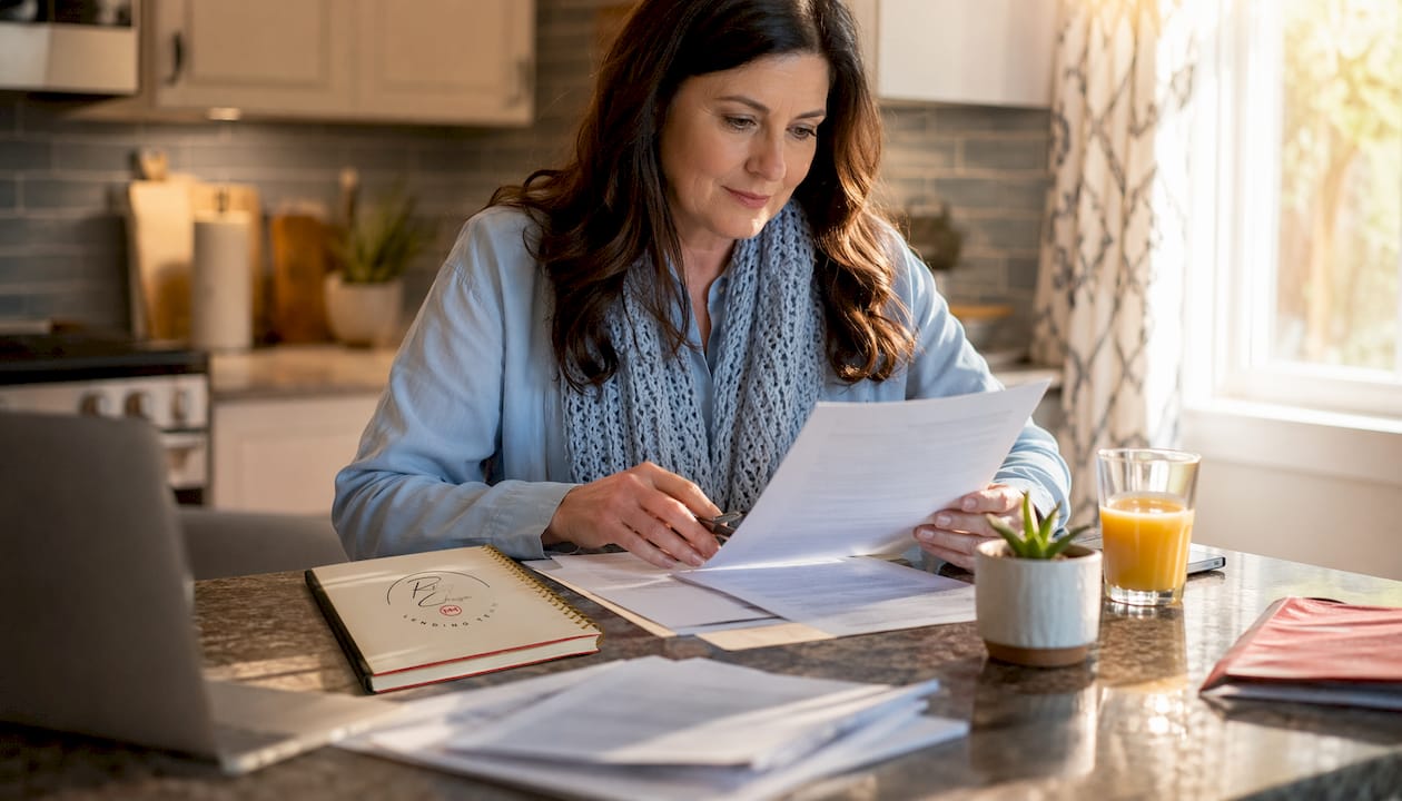 Person reviewing refinance closing cost documents